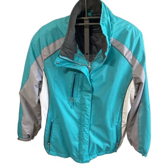 Women’s BELOW ZERO Rain Jacket Size XL Rothschild Full Zip Blue Green Lined - Picture 1 of 13